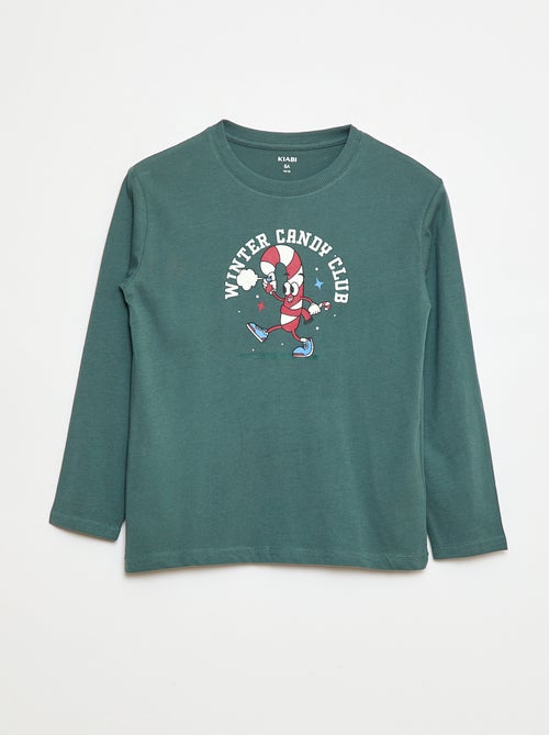 Camiseta estampada de manga larga - Kiabi