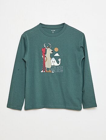 Camiseta estampada de manga larga