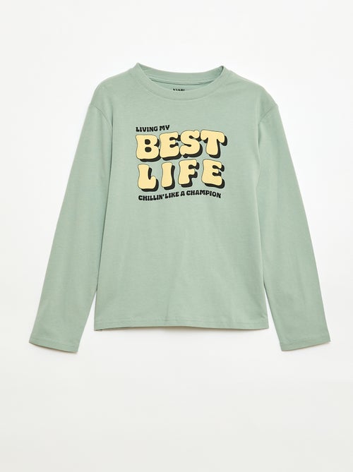 Camiseta estampada de manga larga - Kiabi