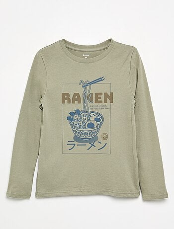 Camiseta estampada de manga larga