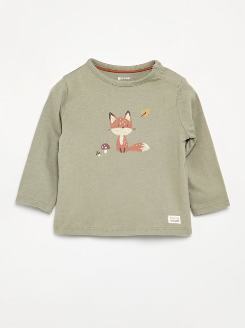 Camiseta estampada de manga larga - Kiabi