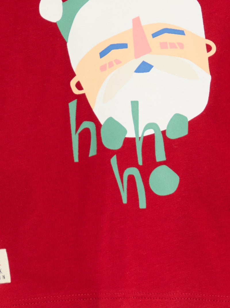 Camiseta estampada de Navidad en algodón Rojo - Kiabi