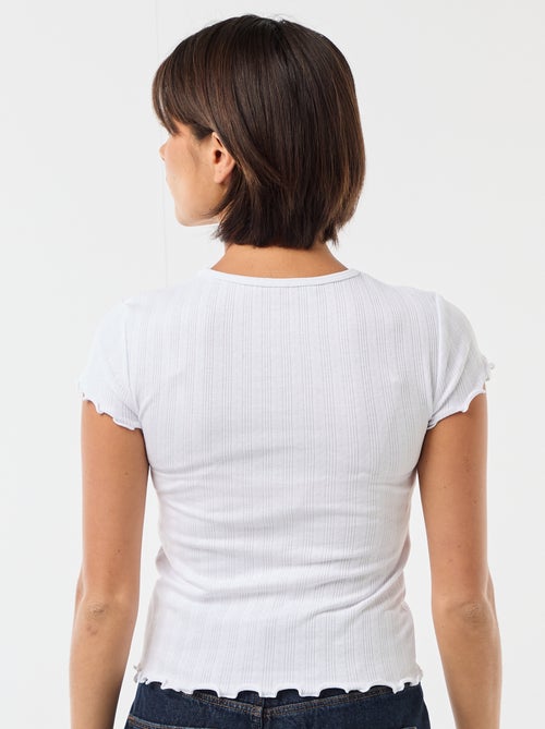 Camiseta estampada de punto calado - Kiabi
