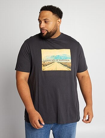 Camiseta estampada de punto de canalé - Kiabi