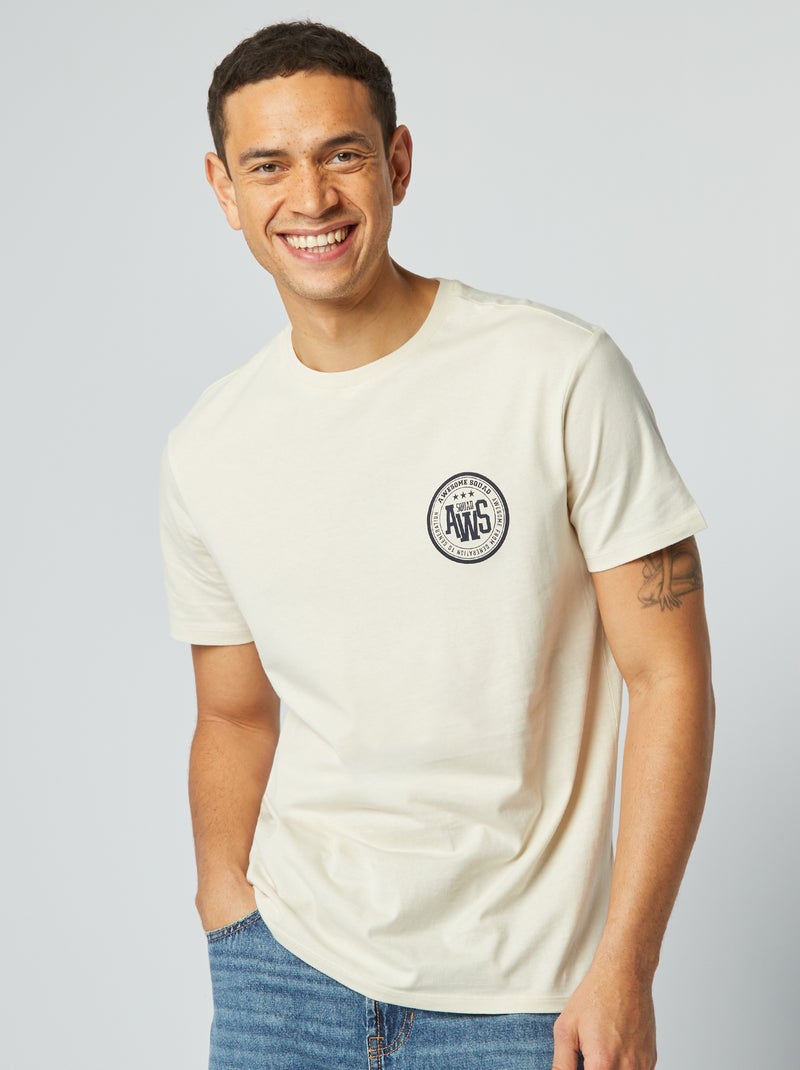 Camiseta estampada Día del Padre BEIGE - Kiabi