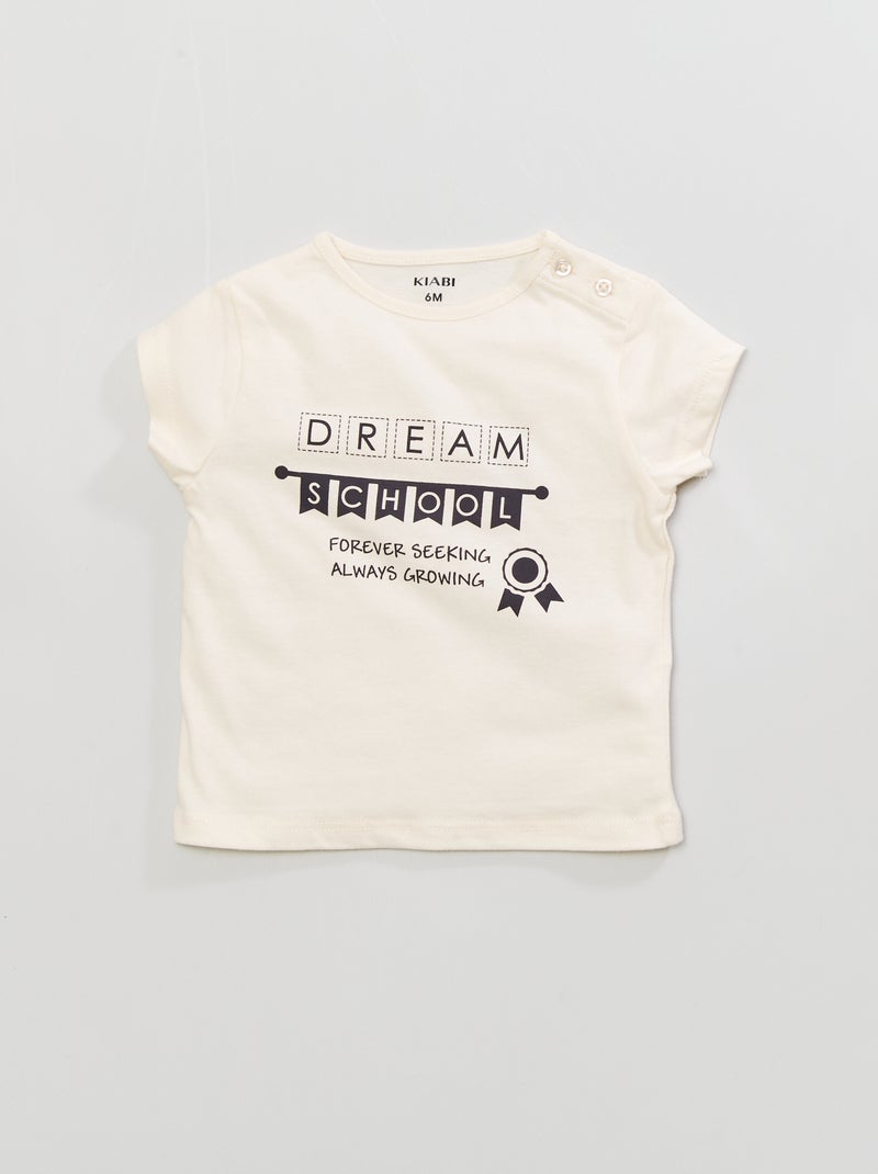 Camiseta estampada 'dream school' BLANCO - Kiabi