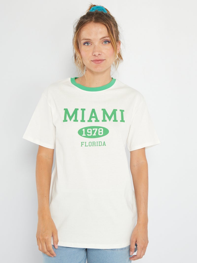 Camiseta estampada EE. UU. BLANCO - Kiabi