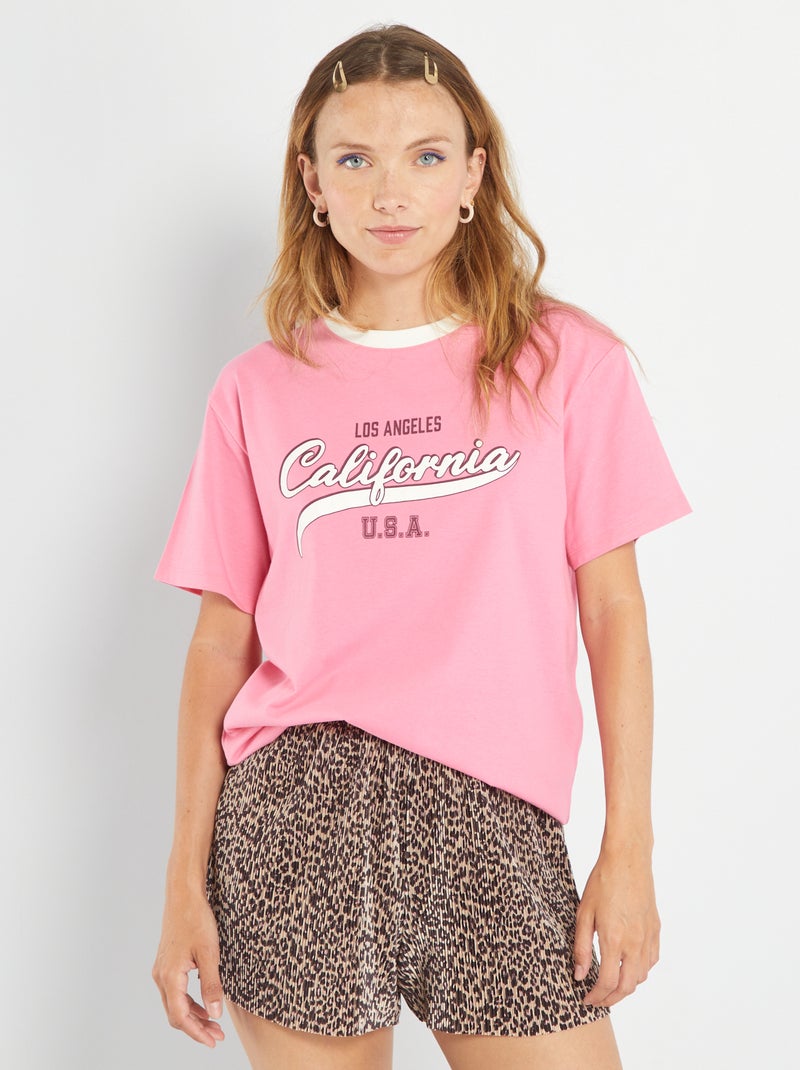 Camiseta estampada EE. UU. BLANCO - Kiabi