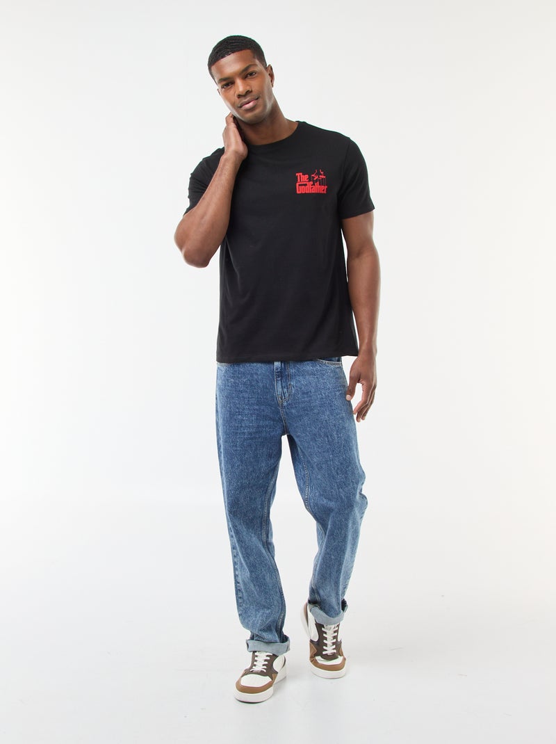 Camiseta estampada 'El Padrino' de manga corta Negro - Kiabi