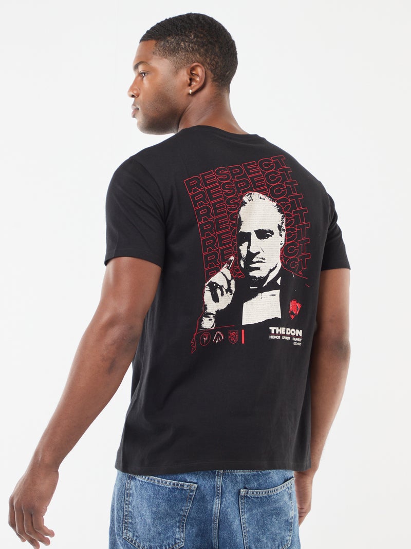 Camiseta estampada 'El Padrino' de manga corta Negro - Kiabi