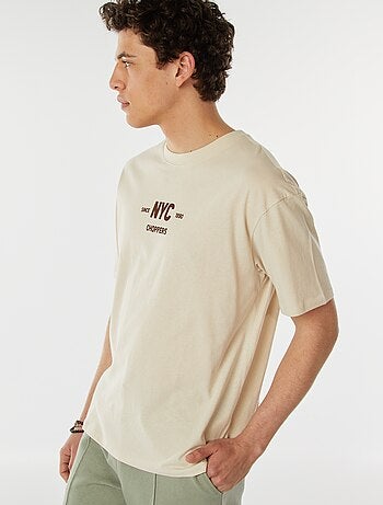 Camiseta estampada en ambos lados manga corta 'New York'