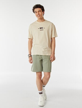 Camiseta estampada en ambos lados manga corta 'New York'