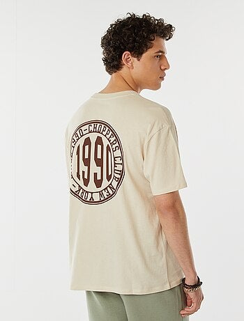 Camiseta estampada en ambos lados manga corta 'New York'