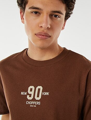 Camiseta estampada en ambos lados manga corta 'New York'