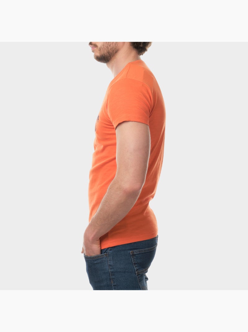 Camiseta estampada en el pecho Naranja - Kiabi
