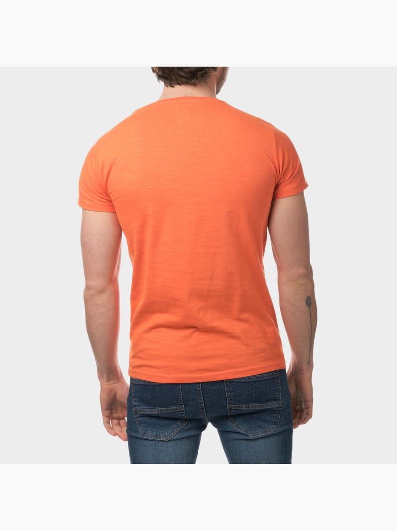 Camiseta estampada en el pecho Naranja - Kiabi