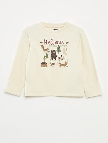 Camiseta estampada en tejido polar suave