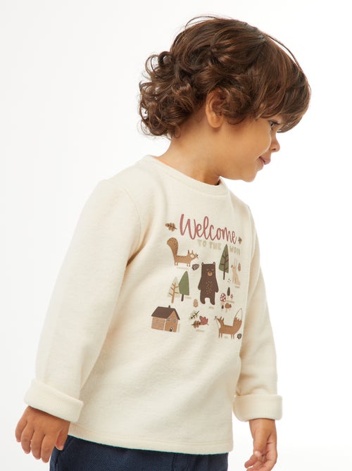 Camiseta estampada en tejido polar suave - Kiabi