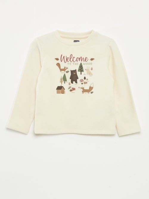 Camiseta estampada en tejido polar suave - Kiabi