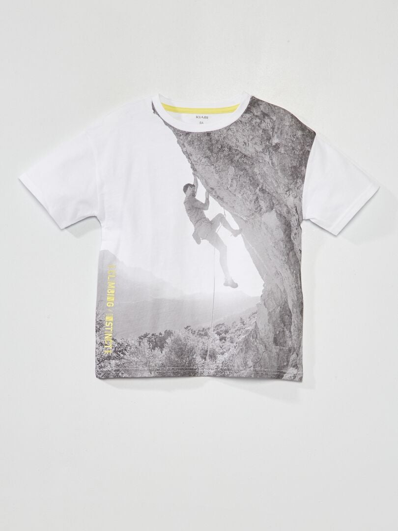 Camiseta estampada 'escalada' BLANCO - Kiabi