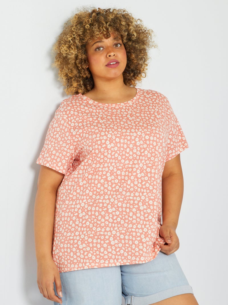 Camiseta estampada estampado flor - Kiabi