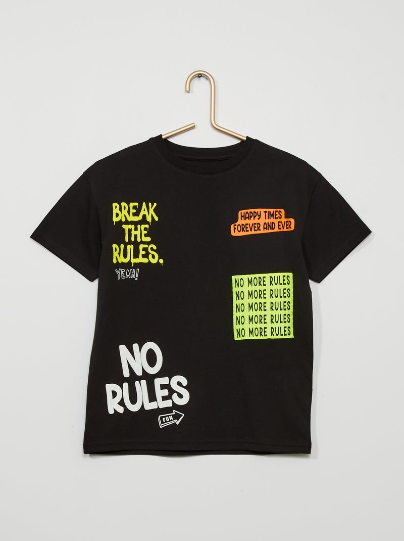 Camiseta estampada estilo 'cómic' Negro - Kiabi