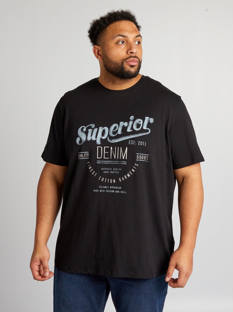 Camiseta estampada estilo motero NEGRO - Kiabi