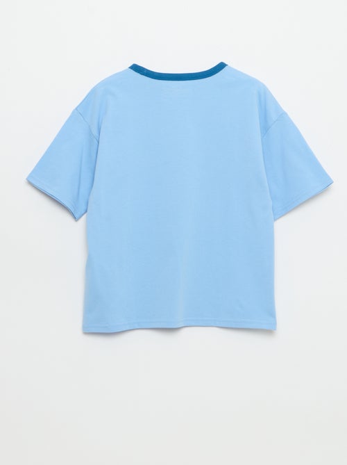 Camiseta estampada fantasía de manga corta con ribetes contrastantes - Kiabi