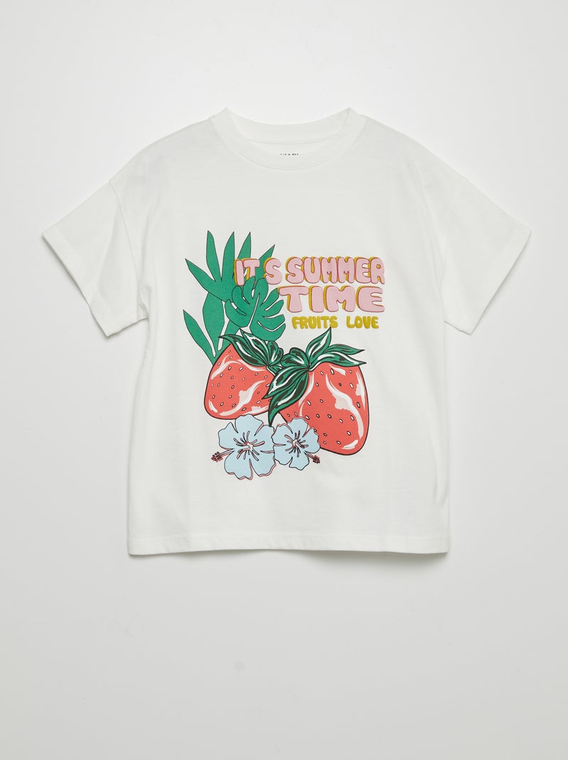 Camiseta estampada 'frutas' BLANCO - Kiabi