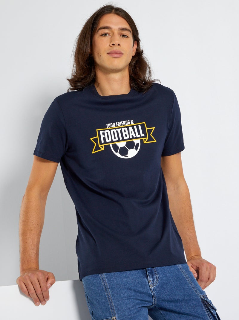 Camiseta estampada 'Fútbol' AZUL - Kiabi