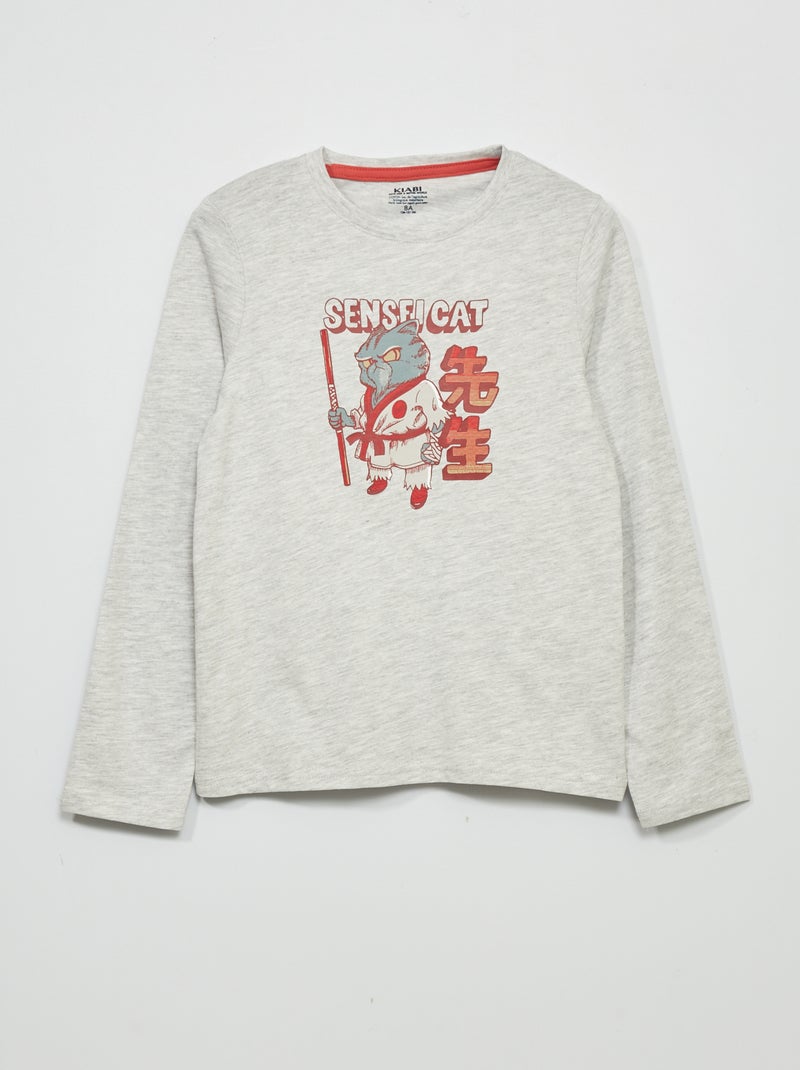 Camiseta estampada GRIS - Kiabi