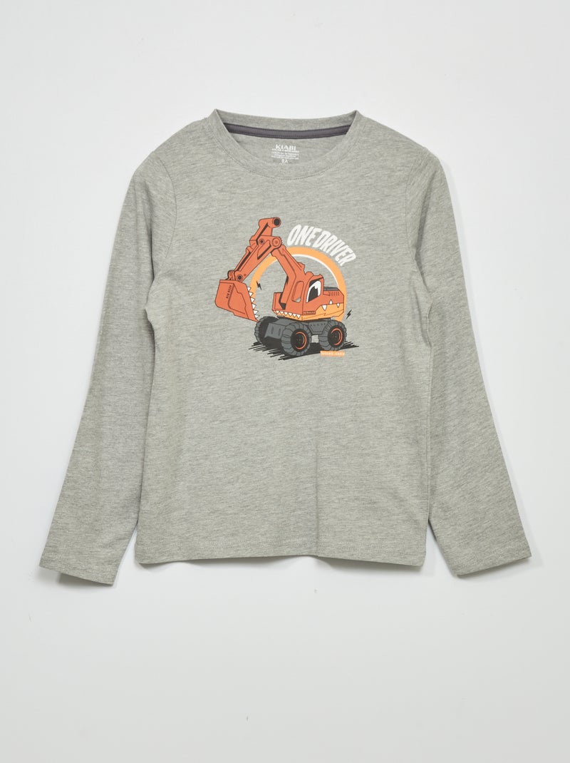 Camiseta estampada GRIS - Kiabi