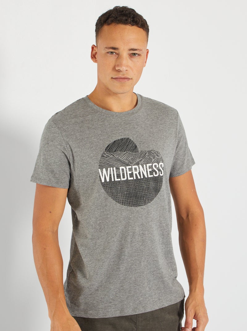 Camiseta estampada GRIS - Kiabi
