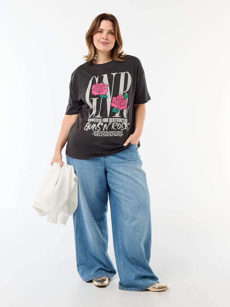 Camiseta estampada 'Guns N'Roses' de manga corta Negro - Kiabi