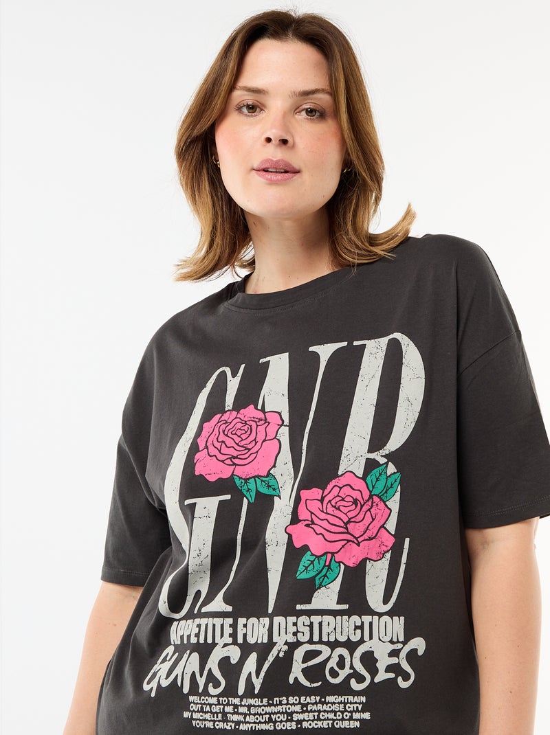 Camiseta estampada 'Guns N'Roses' de manga corta Negro - Kiabi