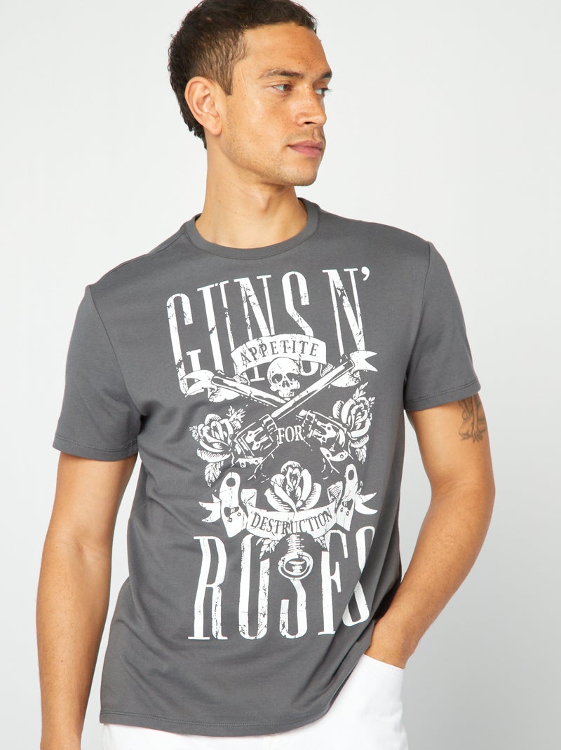 Camiseta estampada 'Guns N'Roses' GRIS - Kiabi