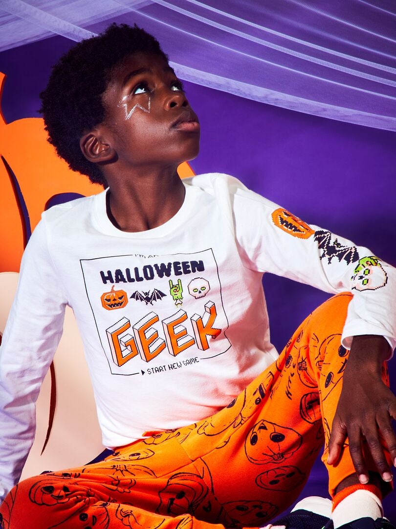 Camiseta estampada 'Halloween' BLANCO - Kiabi