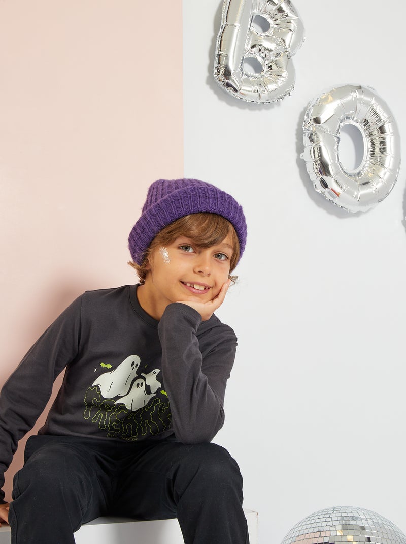 Camiseta estampada 'Halloween' GRIS - Kiabi