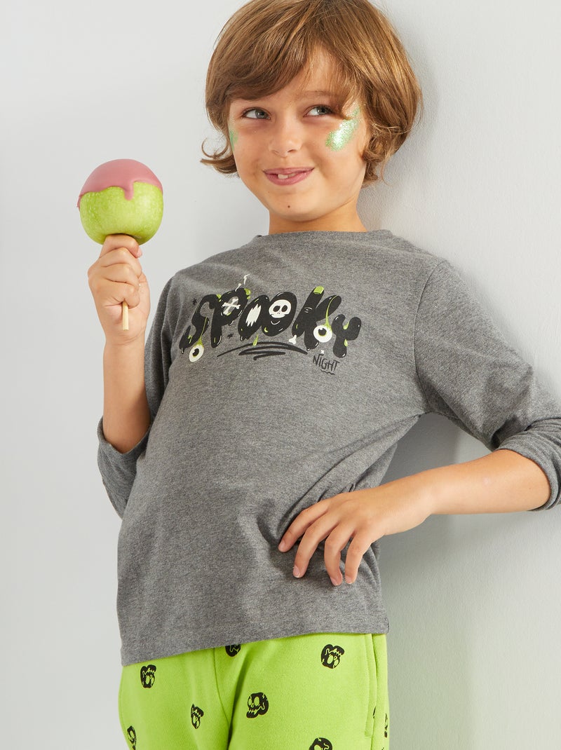 Camiseta estampada 'Halloween' GRIS - Kiabi