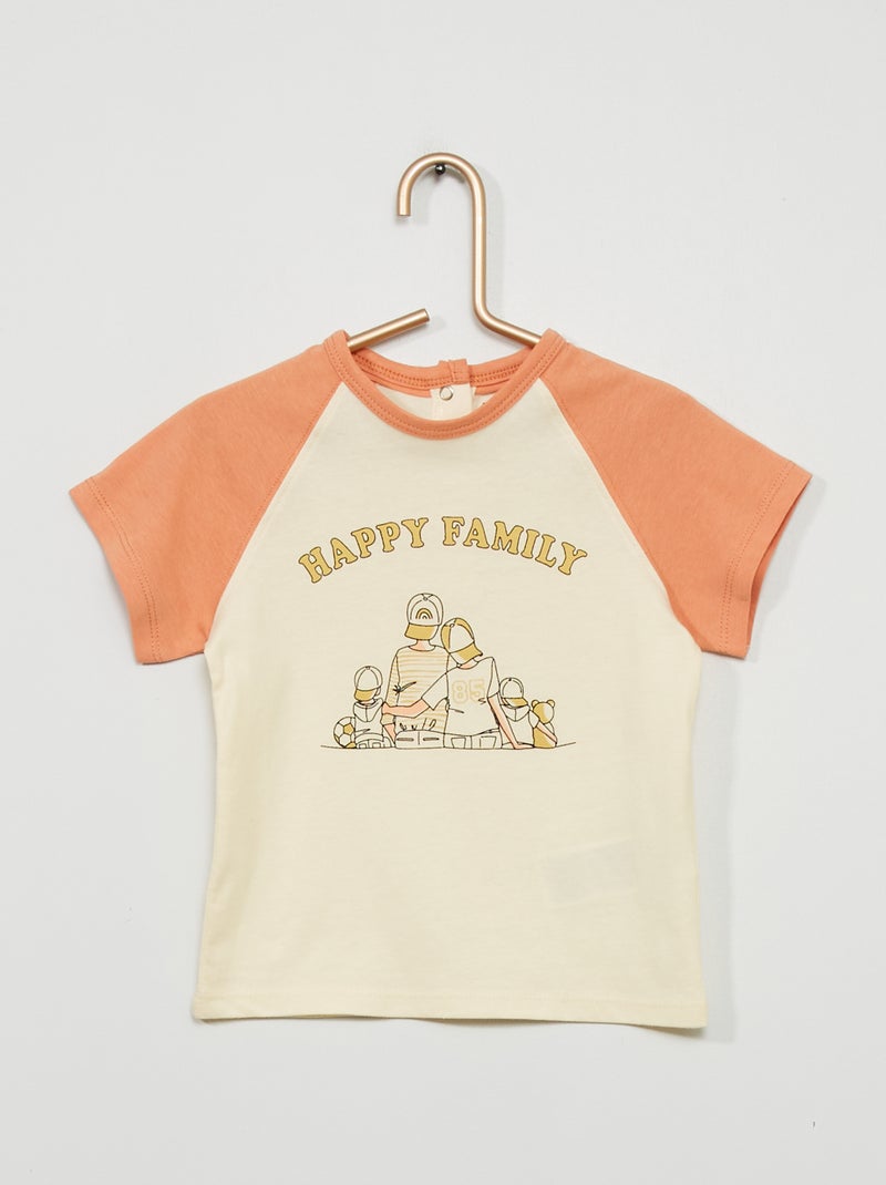 Camiseta estampada 'Happy Family' BLANCO - Kiabi