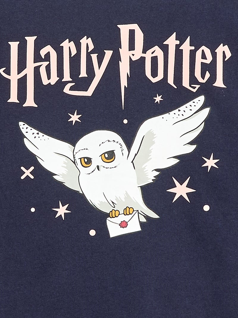 Camiseta estampada 'Harry Potter' de punto de algodón liso Azul - Kiabi