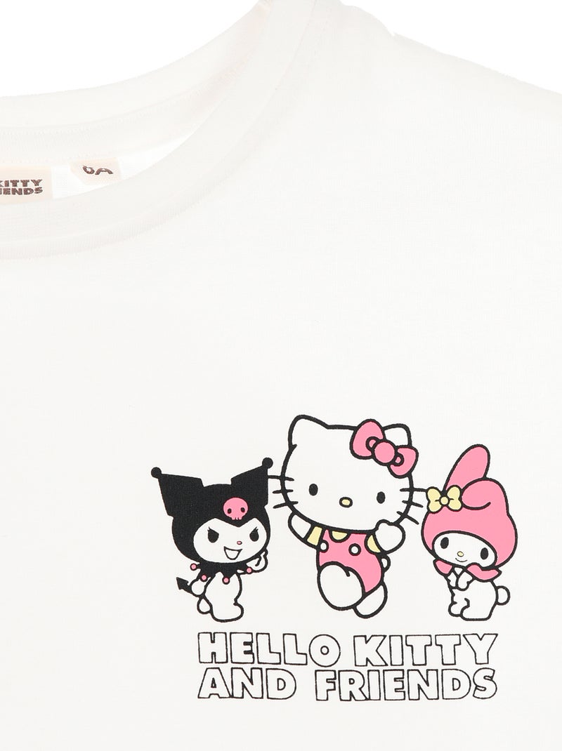 Camiseta estampada 'Hello Kitty' de algodón liso Blanco - Kiabi