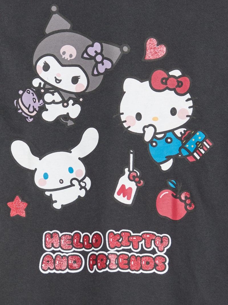 Camiseta estampada 'Hello Kitty' de algodón liso Negro - Kiabi