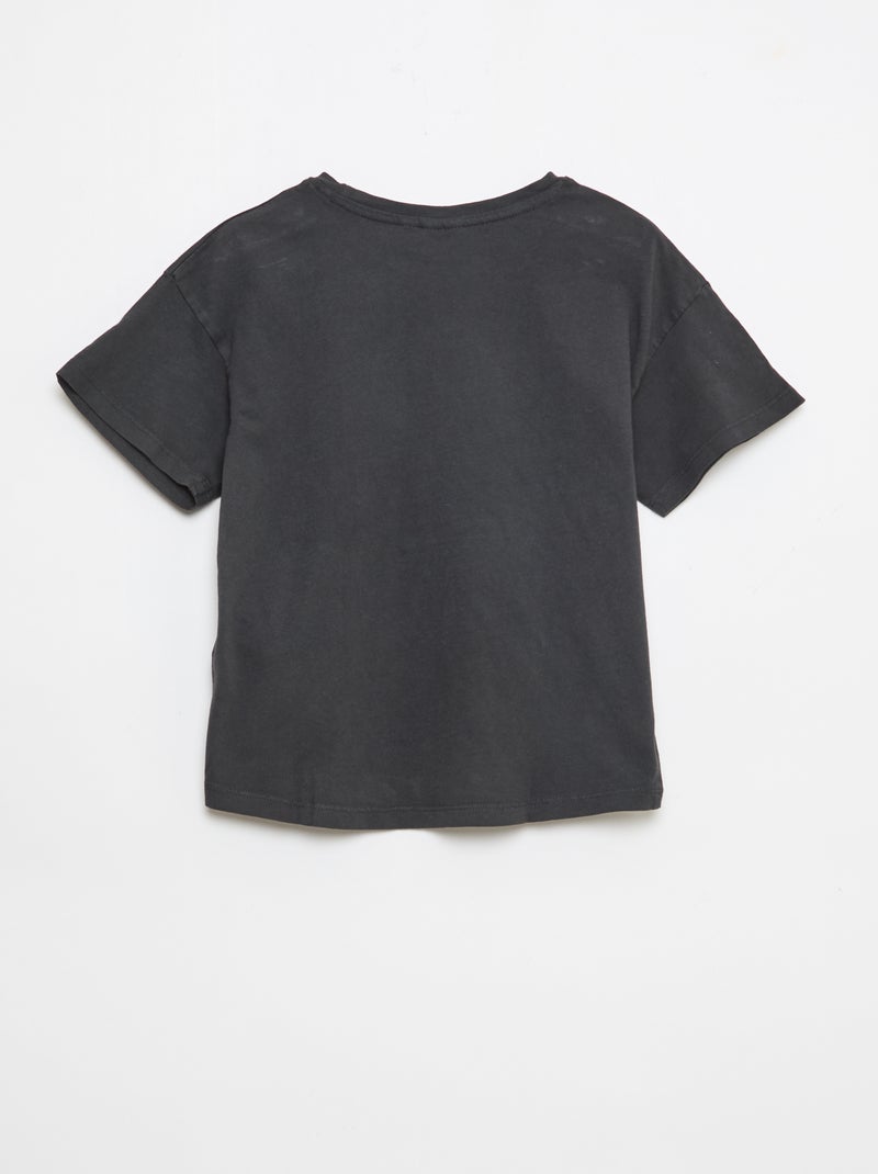 Camiseta estampada 'Hello Kitty' de algodón liso Negro - Kiabi