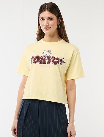 Camiseta estampada 'Hello Kitty' de manga corta