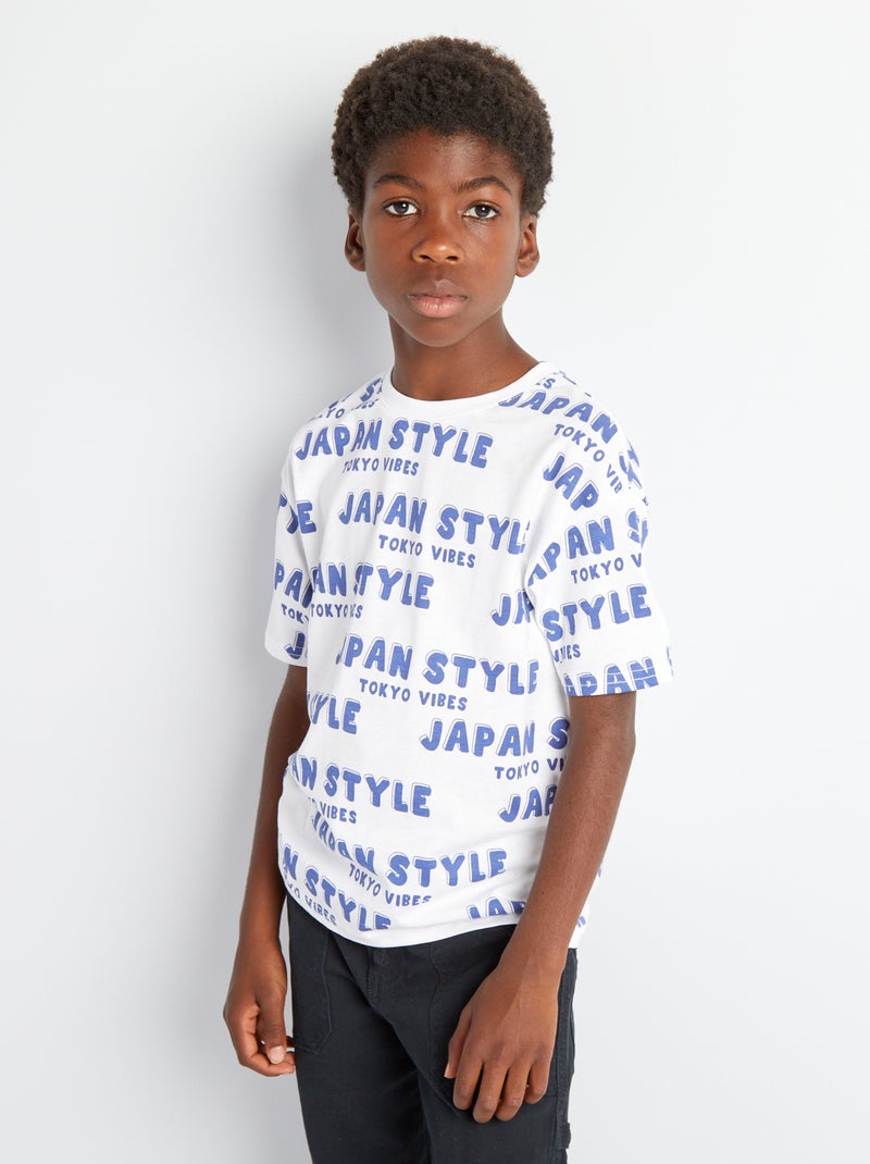 Camiseta estampada 'Japón' AZUL - Kiabi