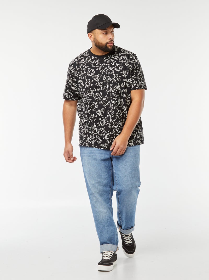 Camiseta estampada 'Keith Haring' negro - Kiabi