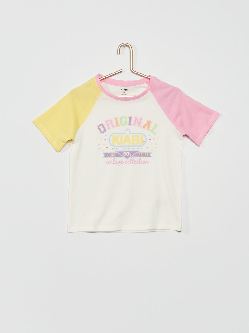 Camiseta estampada 'Kiabi' vintage BLANCO - Kiabi