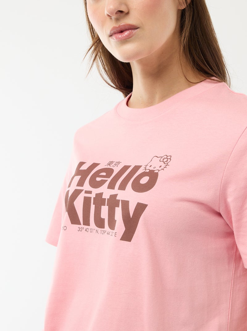 Camiseta estampada 'Kuromi' con estampado delantero/trasero Rosa - Kiabi