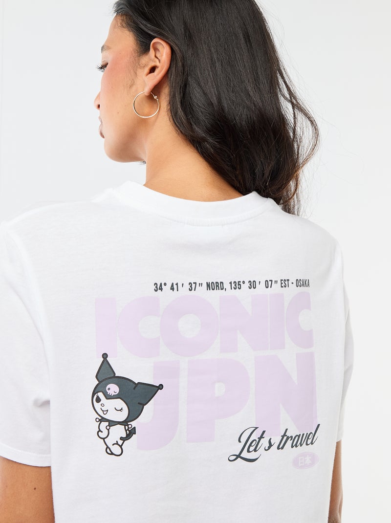 Camiseta estampada 'Kuromi' de manga corta Blanco - Kiabi